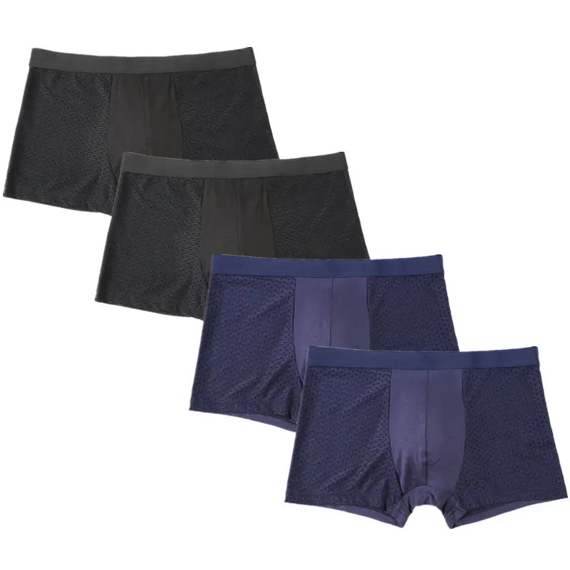 4pcs/Lot Culottes pour hommes Sous-vêtements pour hommes Pack Shorts Boxers Sous-vêtements Slip Homme Calzoncillos Bamboo Hole Large Size 5XL6XL7XL