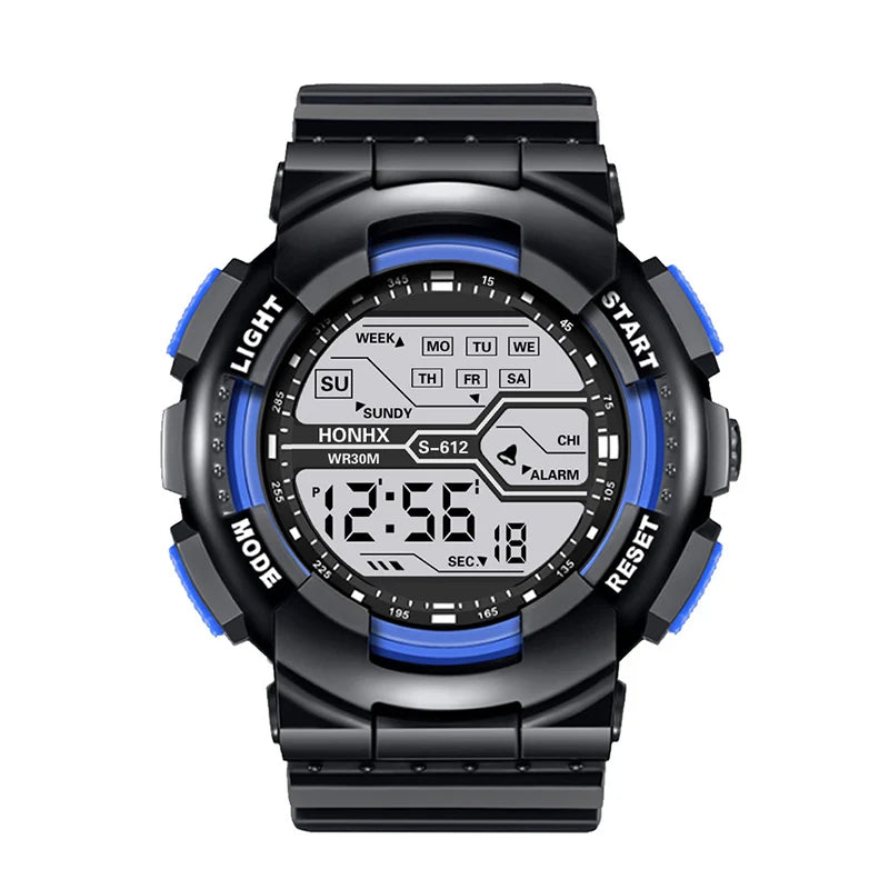 Montre Homme Multifonction Grand écran LED Électronique Étanche Lumineux Militaire Numérique Montres-Bracelets Reloj Hombre