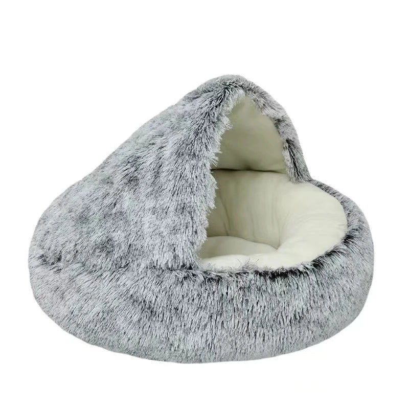 Lit pour chat, matelas pour animaux de compagnie, lit douillet et chaud en peluche avec housse, nid rond pour chat, chien ou chaton, idéal pour les petits chiens.