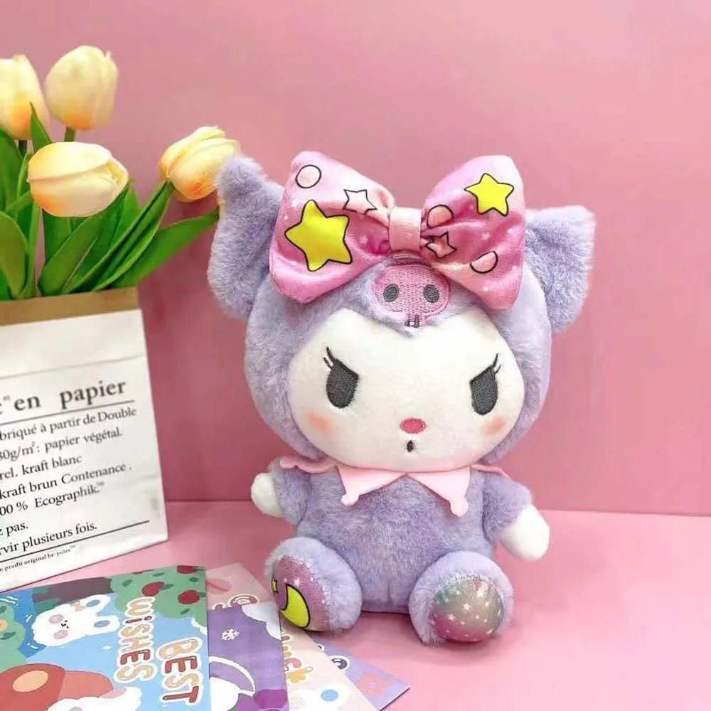 25cm Anime Sanrio Peluche Poupée Jouets Kawaii Hello Kitty Kuromi My Melody Cinnamoroll Dessin animé Mignon Peluche Peluche Jouets Cadeaux pour enfants