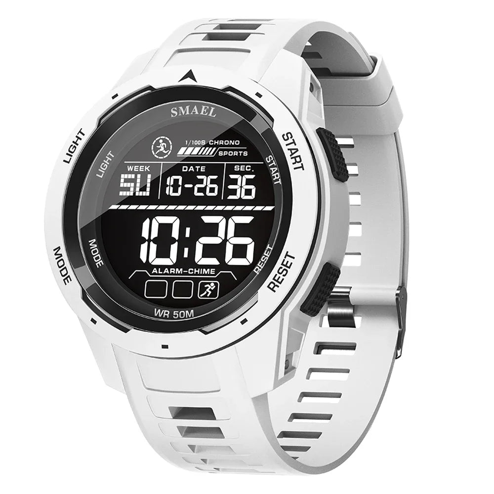 SMAEL 8105 Montre pour hommes Montres numériques Sports LED Montres-bracelets pour hommes 50m Montre étanche Chronomètre à lumière numérique