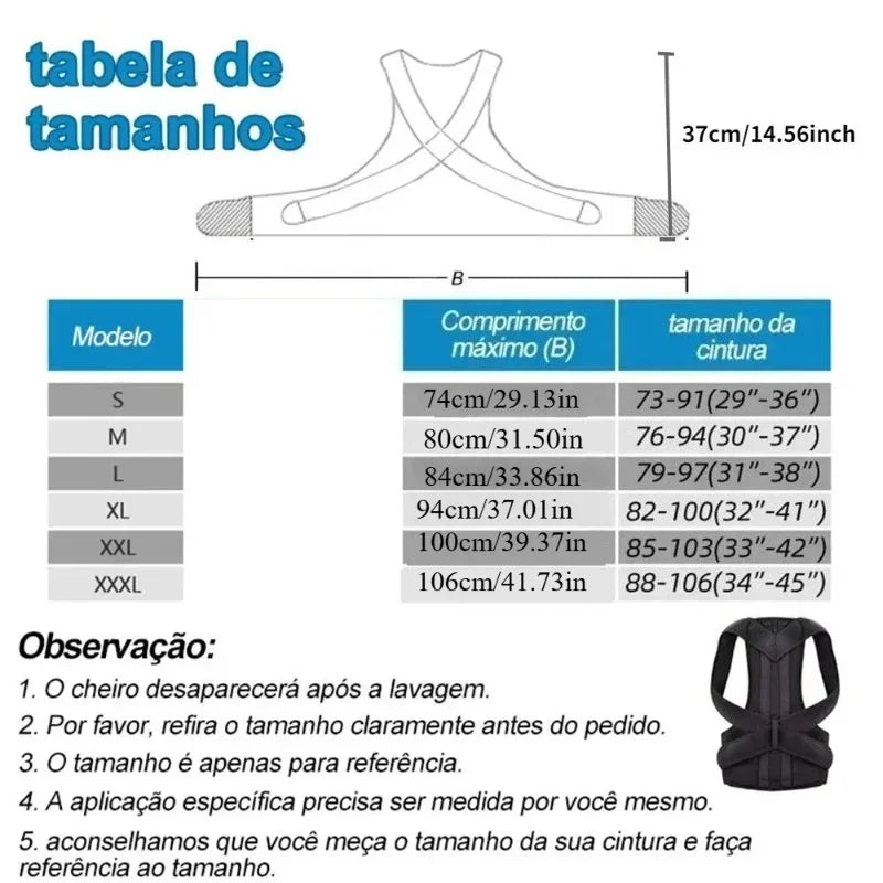 Support de clavicule d’attelle de posture du dos, entraîneur de dos réglable unisexe, commandez une taille au-dessus,correcteur de posture