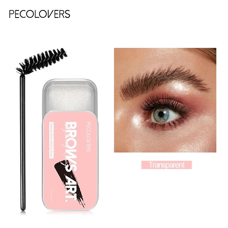 1Pcs Natural Transparent Pomade Eyebrow Styling Soap Sourcils Gel Wax Fixer Avec Pinceau Maquillage pour Femmes Cosmétiques à Sourcils