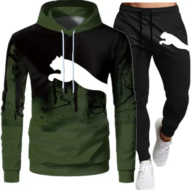 2024 hommes et femmes le même ensemble de pull tendance décontractée de mode sports de plein air motif d’impression pull deux pièces ensemble taille S-XL