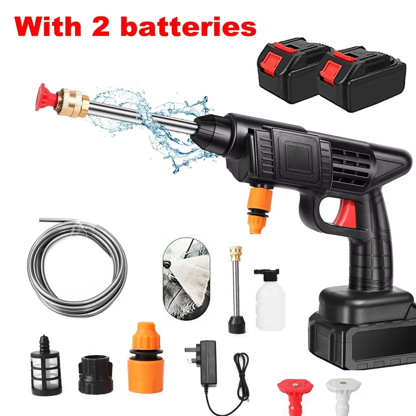 50Bar Nettoyeur haute pression sans fil Laveuse Spray Pistolet à eau Machine de nettoyage à l'eau sous pression pour batterie Makita 21V