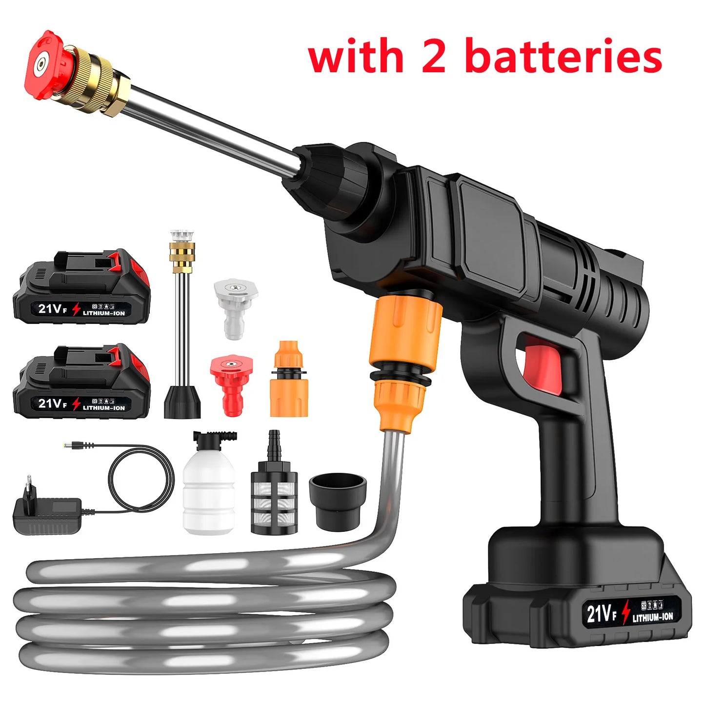 50Bar Nettoyeur haute pression sans fil Laveuse Spray Pistolet à eau Machine de nettoyage à l'eau sous pression pour batterie Makita 21V