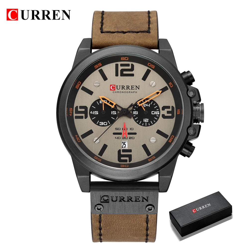 Montre Pour Hommes Top Marque Luxe CURREN Mode Cuir Quartz Hommes Montres Date Business Sport Homme Montre-Bracelet Montre Montre Homme