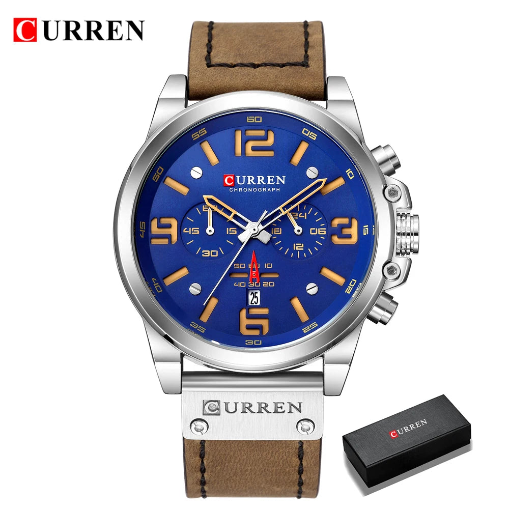Montre Pour Hommes Top Marque Luxe CURREN Mode Cuir Quartz Hommes Montres Date Business Sport Homme Montre-Bracelet Montre Montre Homme