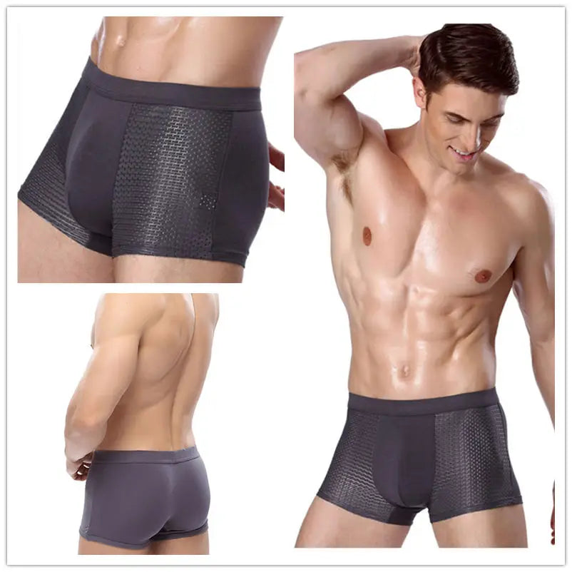 4pcs/Lot Culottes pour hommes Sous-vêtements pour hommes Pack Shorts Boxers Sous-vêtements Slip Homme Calzoncillos Bamboo Hole Large Size 5XL6XL7XL