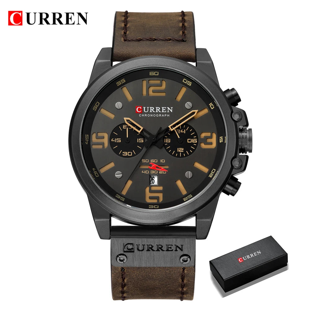 Montre Pour Hommes Top Marque Luxe CURREN Mode Cuir Quartz Hommes Montres Date Business Sport Homme Montre-Bracelet Montre Montre Homme
