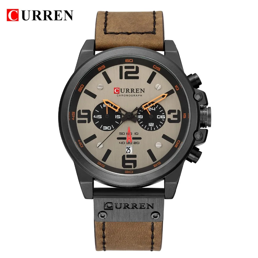Montre Pour Hommes Top Marque Luxe CURREN Mode Cuir Quartz Hommes Montres Date Business Sport Homme Montre-Bracelet Montre Montre Homme