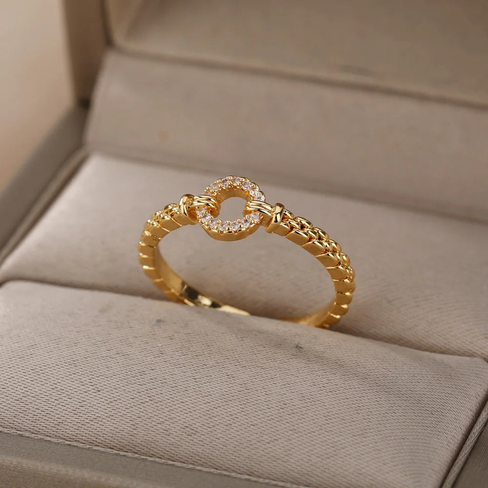 CC Bijoux Anneaux Pour Femmes Plaqué Argent Mariage Nuptial Zircone Rond Pierre Bague Bijoux Femme