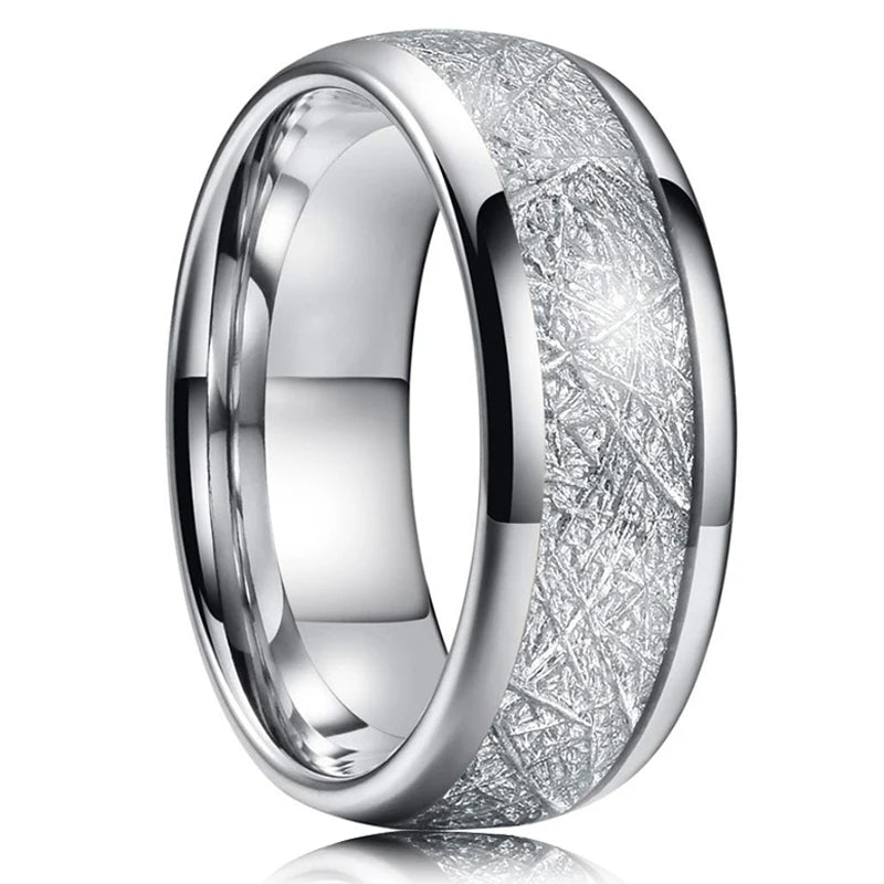 Mode 8mm Red Groove Edge Beveled Steel Stainless Steel Celtic Dragon Rings for Men Zircon Inlay Carbon Fiber Ring Men WeddingBand