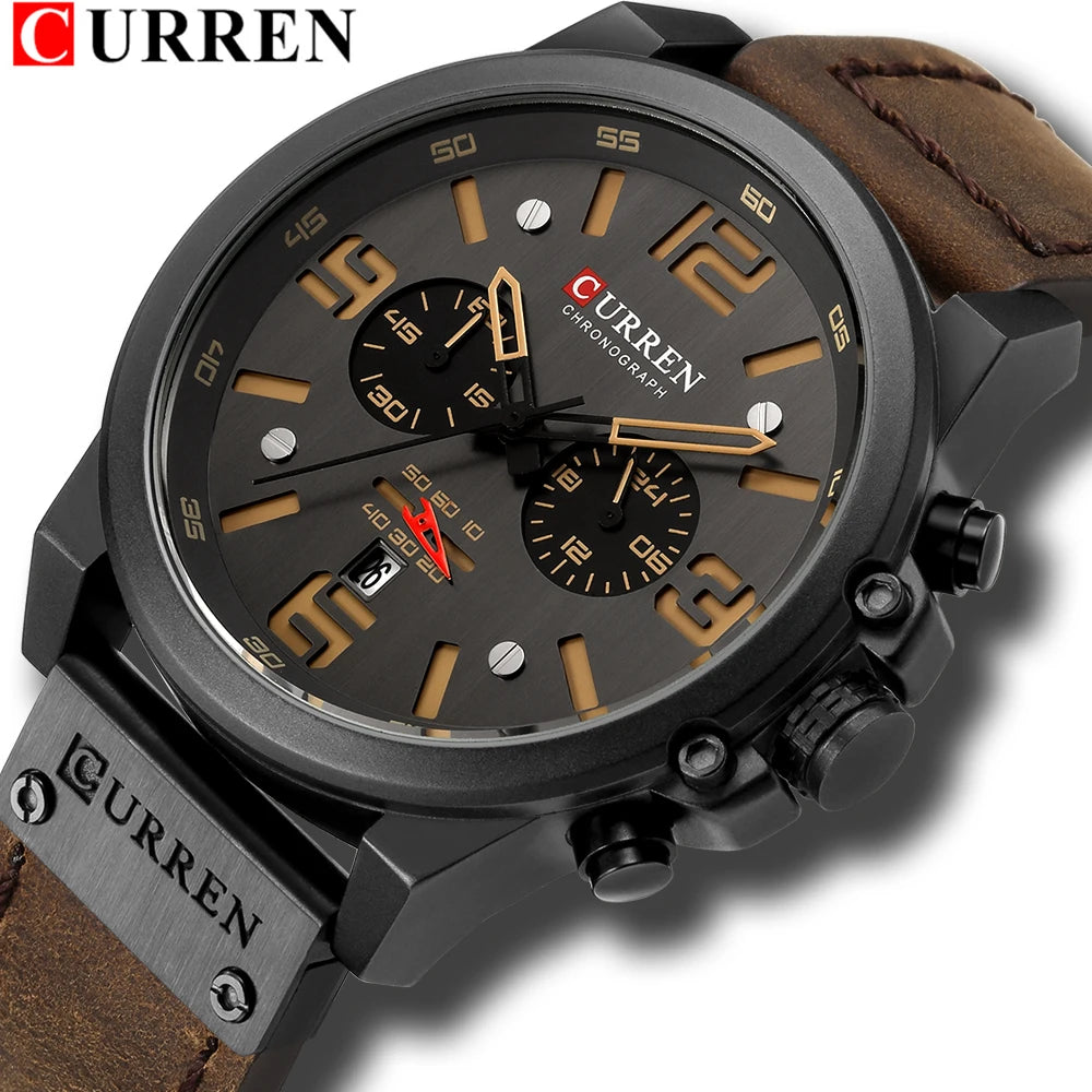 Montre Pour Hommes Top Marque Luxe CURREN Mode Cuir Quartz Hommes Montres Date Business Sport Homme Montre-Bracelet Montre Montre Homme