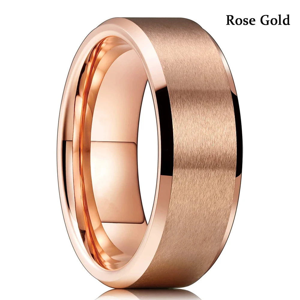 Mode 8mm Red Groove Edge Beveled Steel Stainless Steel Celtic Dragon Rings for Men Zircon Inlay Carbon Fiber Ring Men WeddingBand