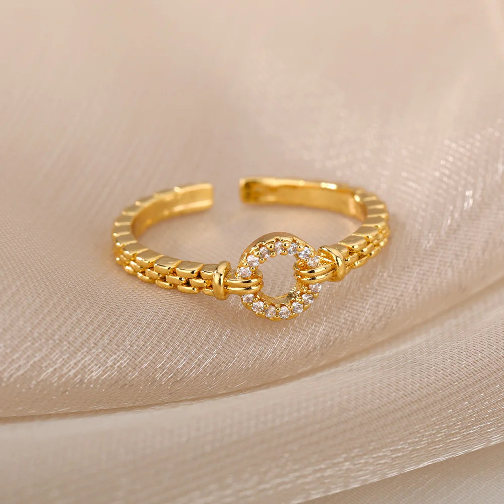 CC Bijoux Anneaux Pour Femmes Plaqué Argent Mariage Nuptial Zircone Rond Pierre Bague Bijoux Femme
