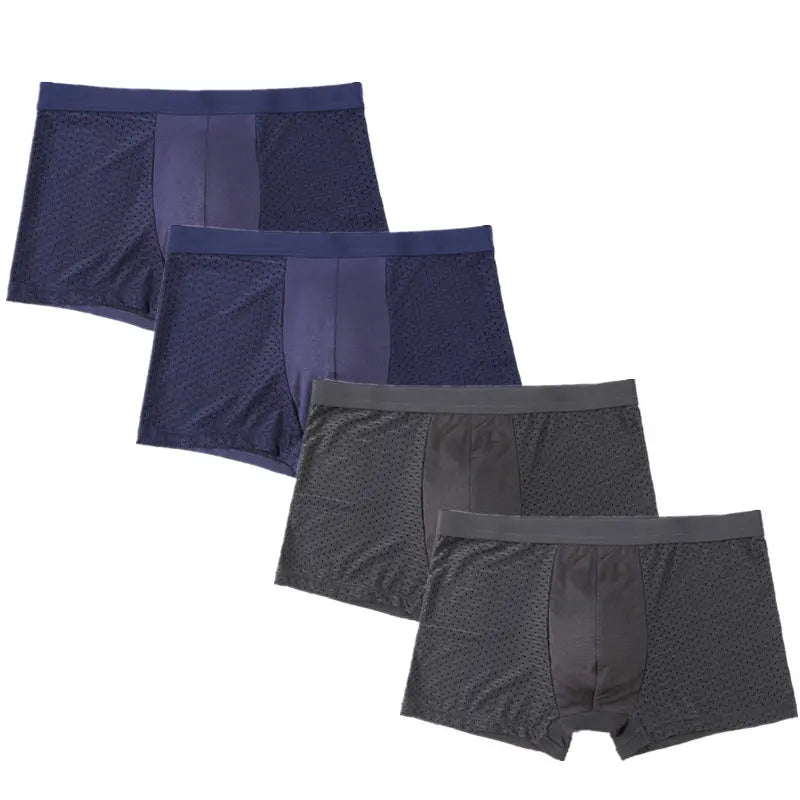 4pcs/Lot Culottes pour hommes Sous-vêtements pour hommes Pack Shorts Boxers Sous-vêtements Slip Homme Calzoncillos Bamboo Hole Large Size 5XL6XL7XL