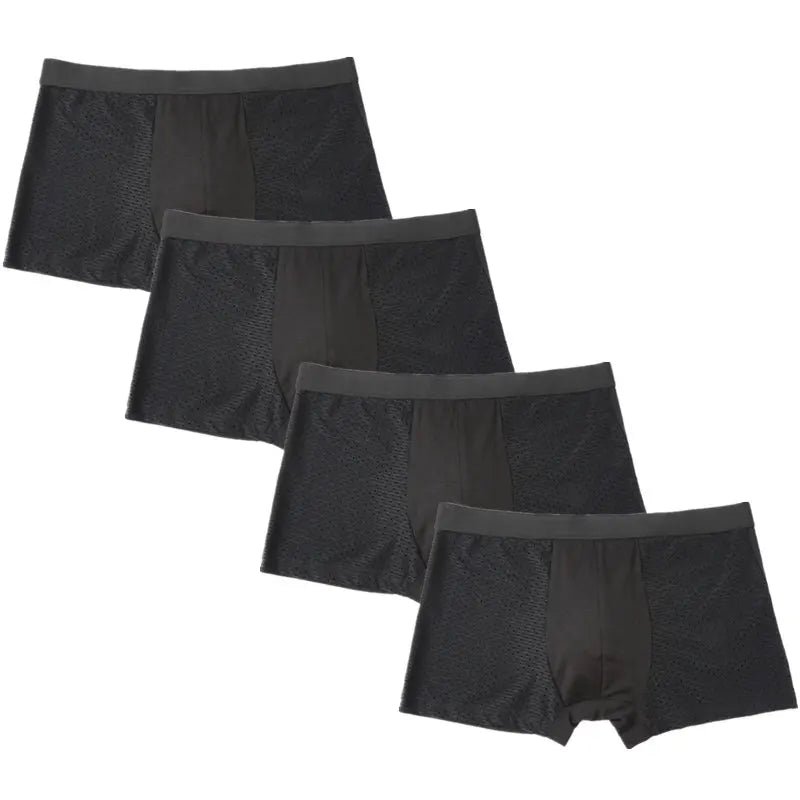 4pcs/Lot Culottes pour hommes Sous-vêtements pour hommes Pack Shorts Boxers Sous-vêtements Slip Homme Calzoncillos Bamboo Hole Large Size 5XL6XL7XL