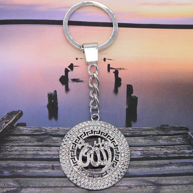 Porte-clés de mode glamour Porte-clés de haute qualité Porte-clés d’Allah Bijoux musulmans Pendentif fait à la main Charme Bijoux