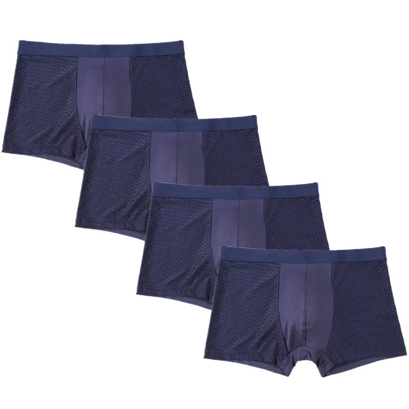 4pcs/Lot Culottes pour hommes Sous-vêtements pour hommes Pack Shorts Boxers Sous-vêtements Slip Homme Calzoncillos Bamboo Hole Large Size 5XL6XL7XL