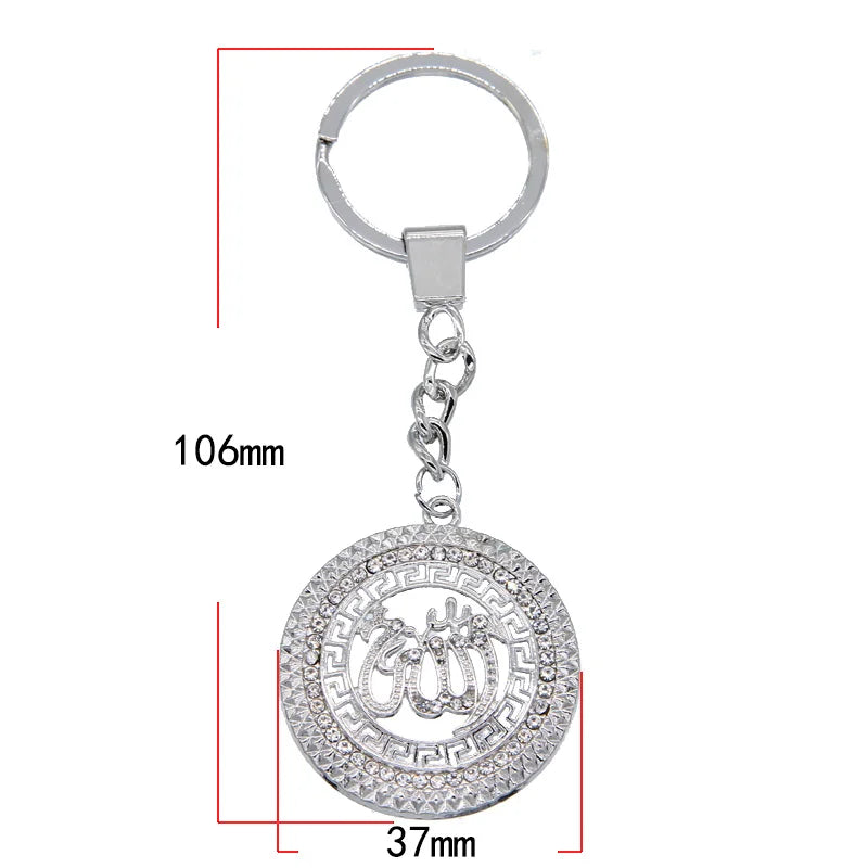 Porte-clés de mode glamour Porte-clés de haute qualité Porte-clés d’Allah Bijoux musulmans Pendentif fait à la main Charme Bijoux