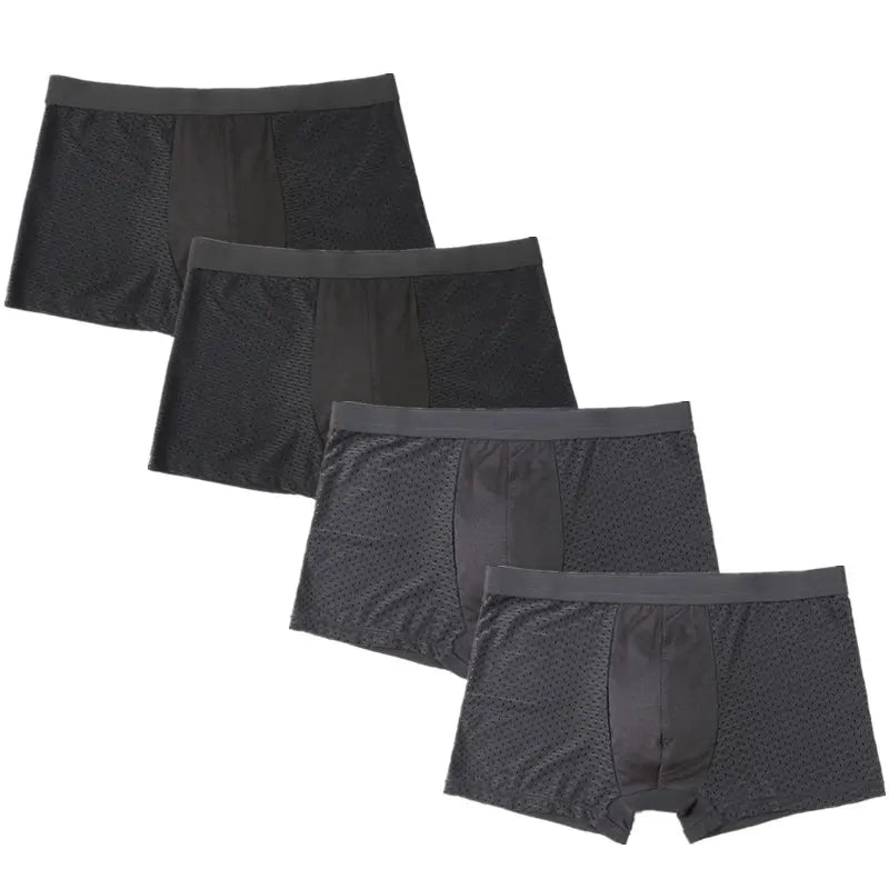 4pcs/Lot Culottes pour hommes Sous-vêtements pour hommes Pack Shorts Boxers Sous-vêtements Slip Homme Calzoncillos Bamboo Hole Large Size 5XL6XL7XL