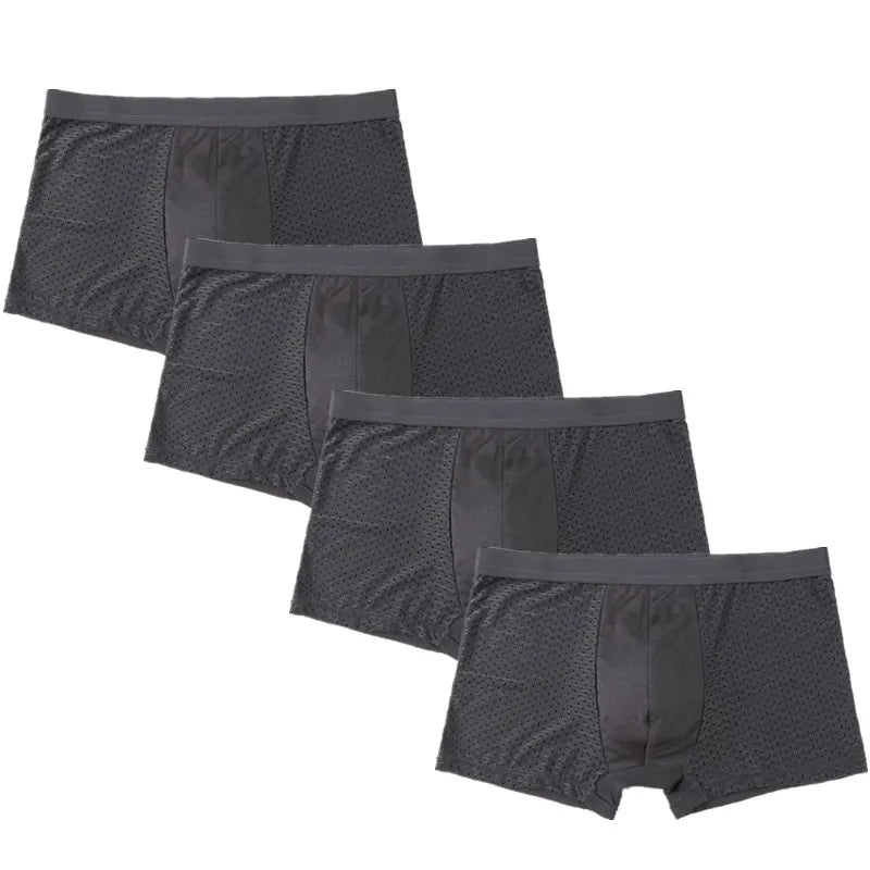 4pcs/Lot Culottes pour hommes Sous-vêtements pour hommes Pack Shorts Boxers Sous-vêtements Slip Homme Calzoncillos Bamboo Hole Large Size 5XL6XL7XL