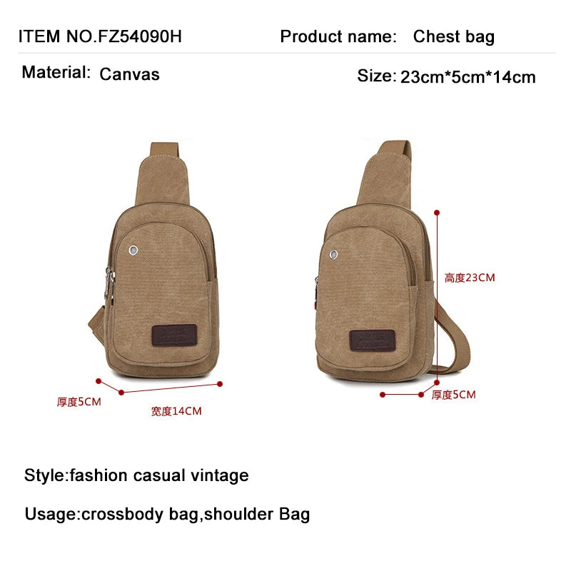 Canvas Usb Charging Men’s Sling Earphone Pouch Men Crossbody Bags Fashion Casual Messengers Bag For Chest Bag Shoulder Pack Sac