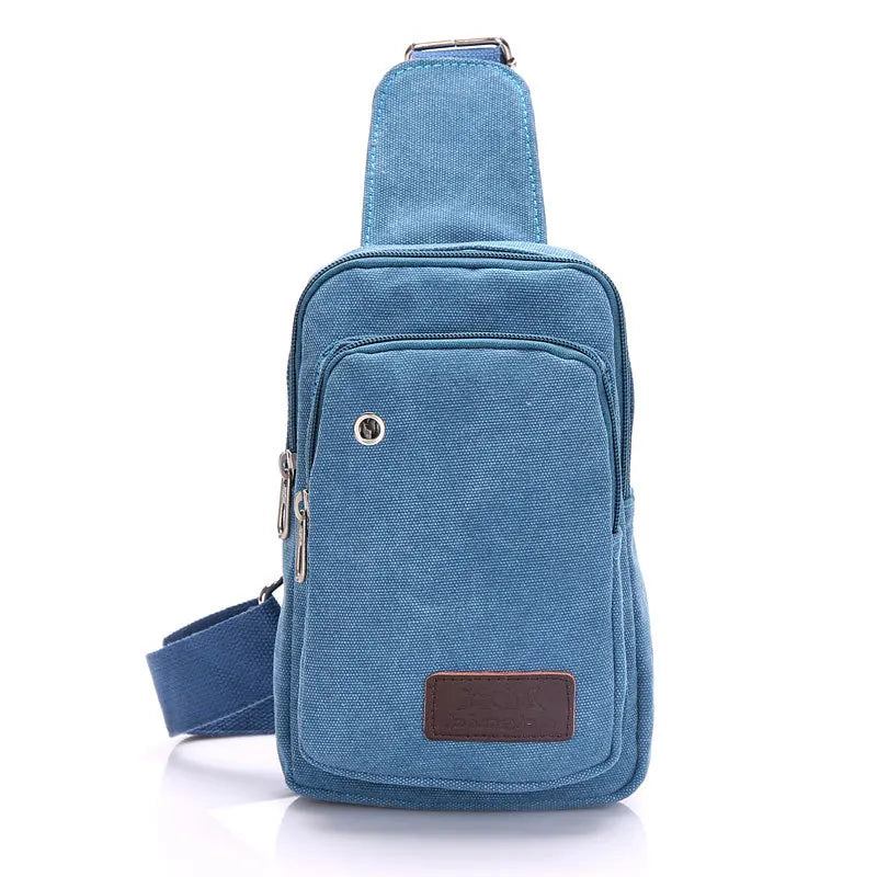 Canvas Usb Charging Men’s Sling Earphone Pouch Men Crossbody Bags Fashion Casual Messengers Bag For Chest Bag Shoulder Pack Sac