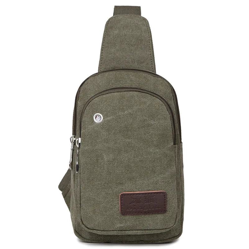 Canvas Usb Charging Men’s Sling Earphone Pouch Men Crossbody Bags Fashion Casual Messengers Bag For Chest Bag Shoulder Pack Sac