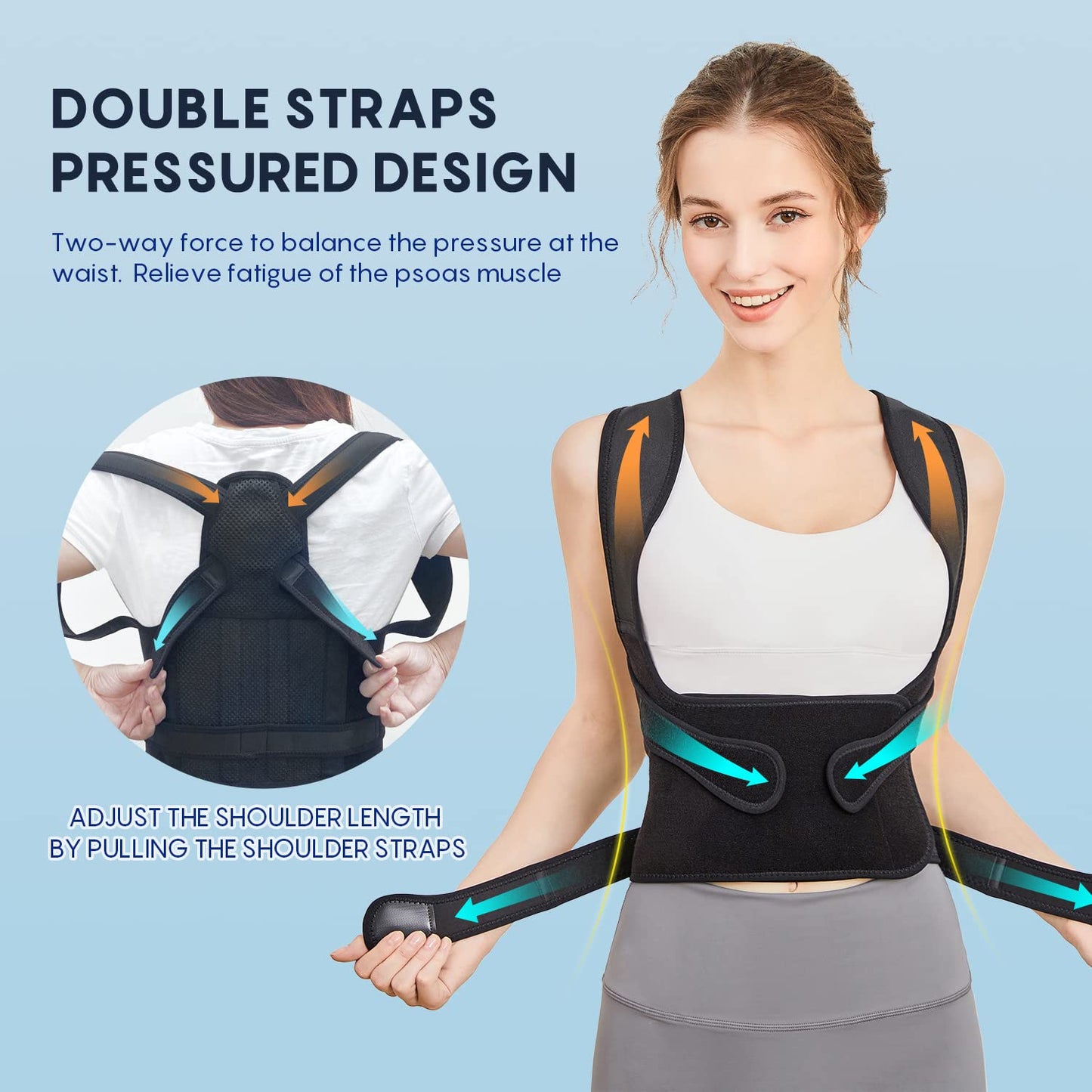 Correcteur de posture assise pour enfants adultes Sangle de posture anti-cyphose Sangle de posture