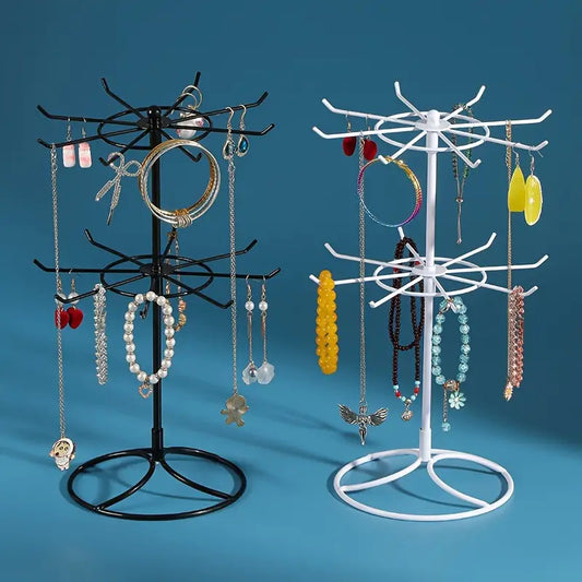 Cintre à bijoux rotatif Stand de marché de nuit Collier de produits de base Bracelet Support d’affichage de rouge à lèvres Étagère à bijoux Support de rangement