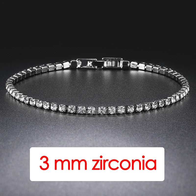 Hip Hop Iced Out 3/4/5mm Crystal Tennis Bracelet pour Hommes Trendy Punk Zirconia homme Chain on The Hand Streetwear Jewelry