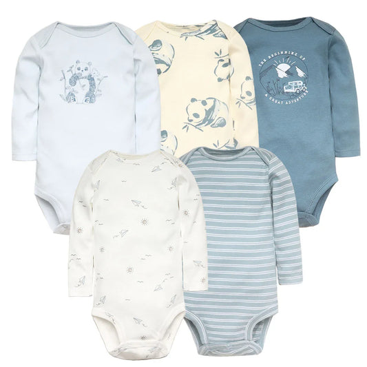 Bodys pour bébé garçon 5 pièces Ensemble de vêtements pour nouveau-nés Vêtements pour tout-petits Vêtements pour bébés pour filles 100 % coton Doux pour bébé Nouveau dessin animé Bebe Combinaisons