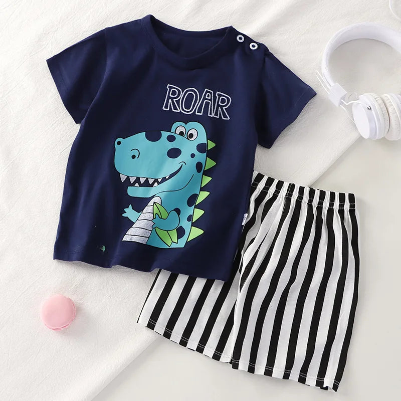1 2 3 ans Vêtements pour bébés Filles Garçons Costume en coton pour enfants Ensembles de deux vêtements pour bébés Vêtements pour bébés nouveau-nés