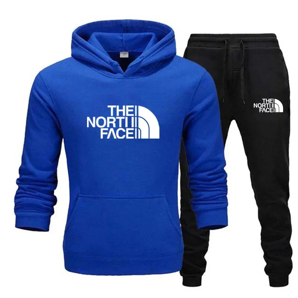 Mode printemps et automne sweat à capuche + pantalon de survêtement pour hommes et femmes ensemble deux pièces, un nouveau costume de sport de loisirs pour hommes de jogging en plein air