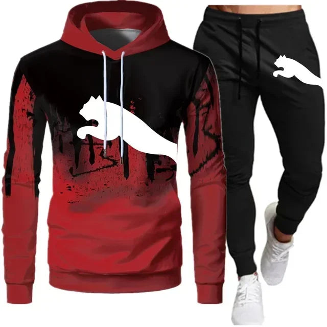 2024 hommes et femmes le même ensemble de pull tendance décontractée de mode sports de plein air motif d’impression pull deux pièces ensemble taille S-XL