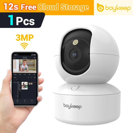 BoyKeep 3MP 5G/2.4GHz WiFi Sécurité intérieure IP Caméra de moniteur pour bébé intelligente Suivi automatique 24/7 Caméra de vidéosurveillance