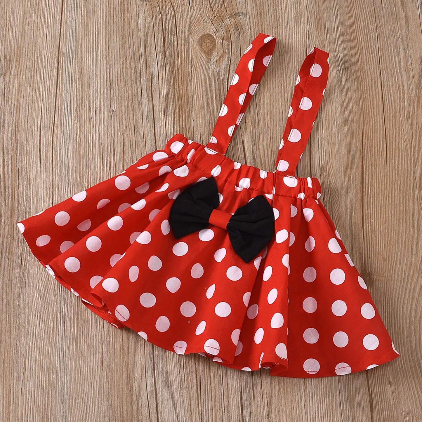 1-5 ans Tenue pour enfants Ensemble de vêtements pour bébés Fille Costume d’anniversaire d’été Enfants À pois Tops Jupe Minnie Robe Cosplay avec bandeau