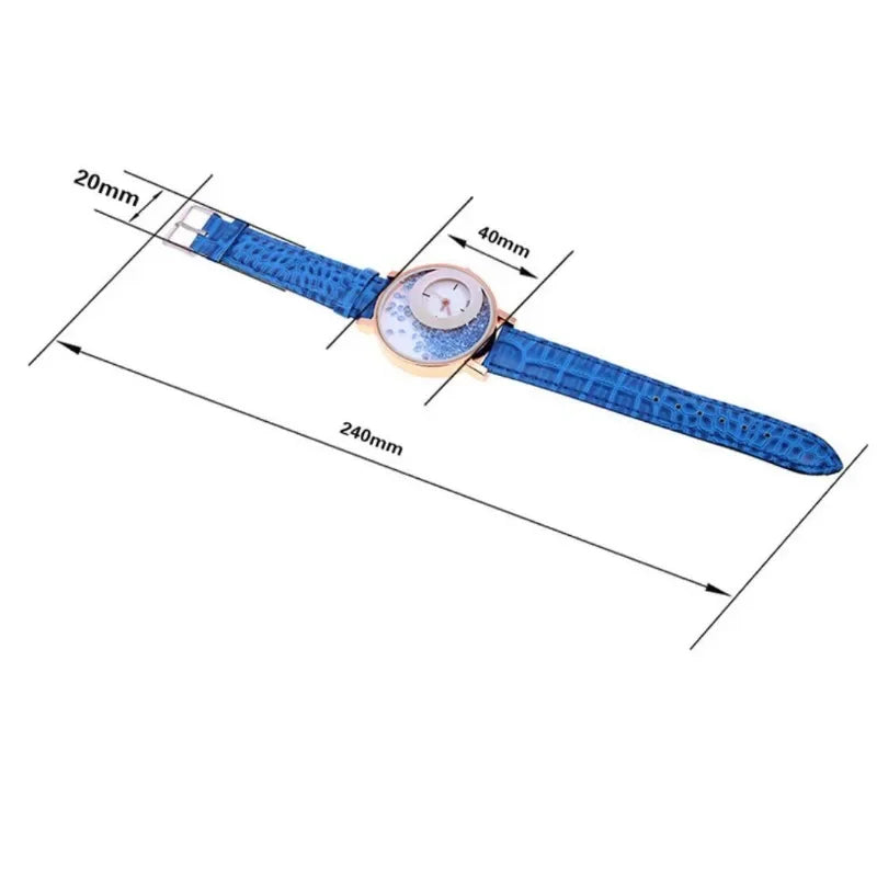 Broken Diamond Large Dial Student Montre pour femme Quartz Belt