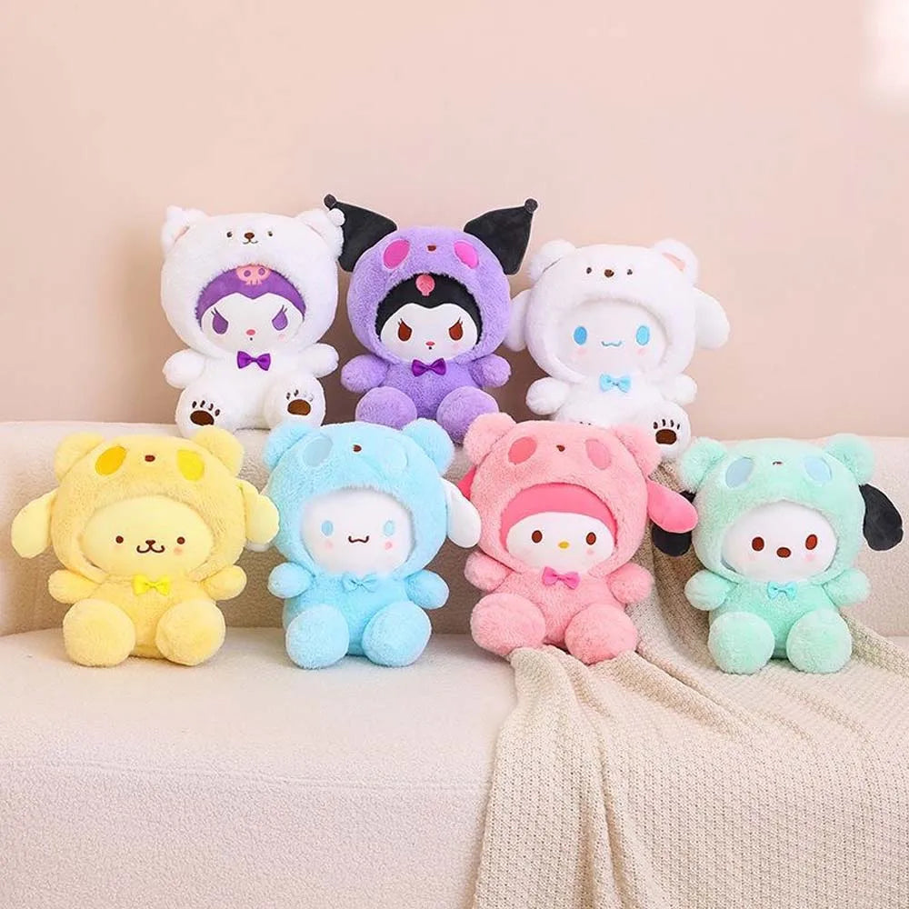 25cm Anime Sanrio Peluche Poupée Jouets Kawaii Hello Kitty Kuromi My Melody Cinnamoroll Dessin animé Mignon Peluche Peluche Jouets Cadeaux pour enfants