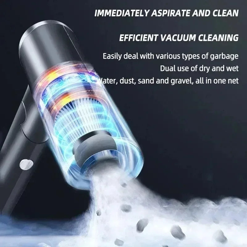 Aspirateur de voiture sans fil portable Aspirateur sans fil à double usage pour la maison et la voiture Aspirateur puissant 120W haute puissance