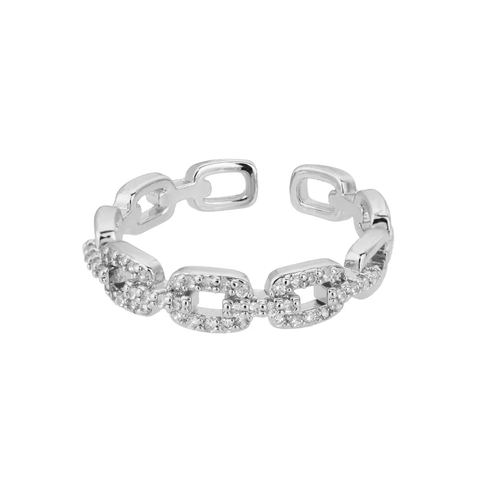 CC Bijoux Anneaux Pour Femmes Plaqué Argent Mariage Nuptial Zircone Rond Pierre Bague Bijoux Femme