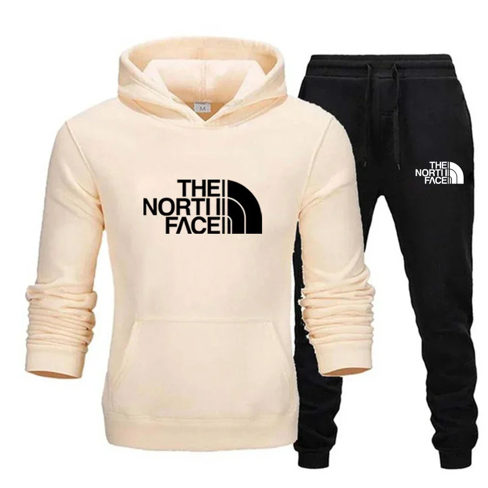 Mode printemps et automne sweat à capuche + pantalon de survêtement pour hommes et femmes ensemble deux pièces, un nouveau costume de sport de loisirs pour hommes de jogging en plein air
