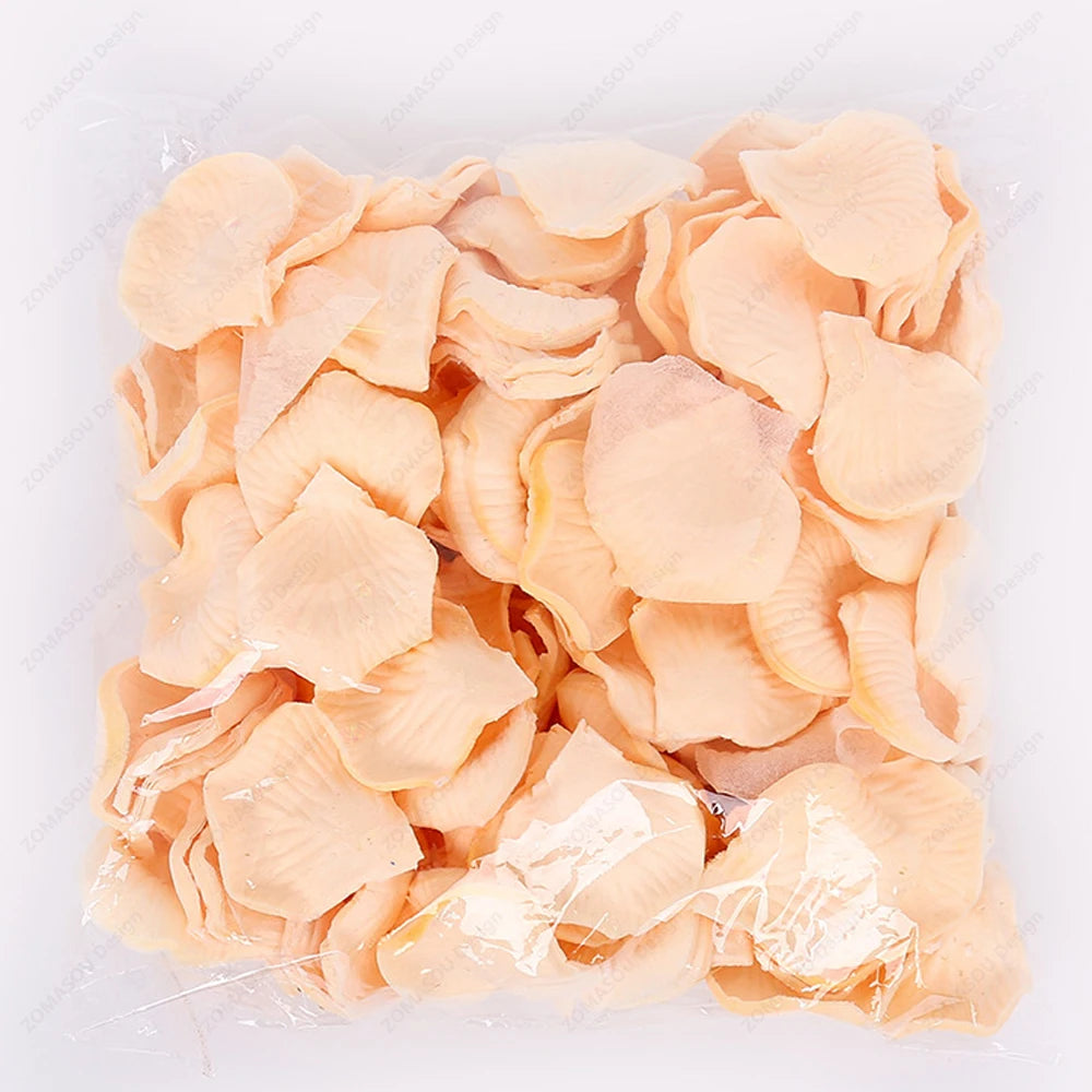 100-500Pcs Top Coloré Artificiel Faux Pétales De Rose Rouge Blanc Or Roses Pétales Fleurs Romantique Fête De Mariage Décoration De La Saint-Valentin