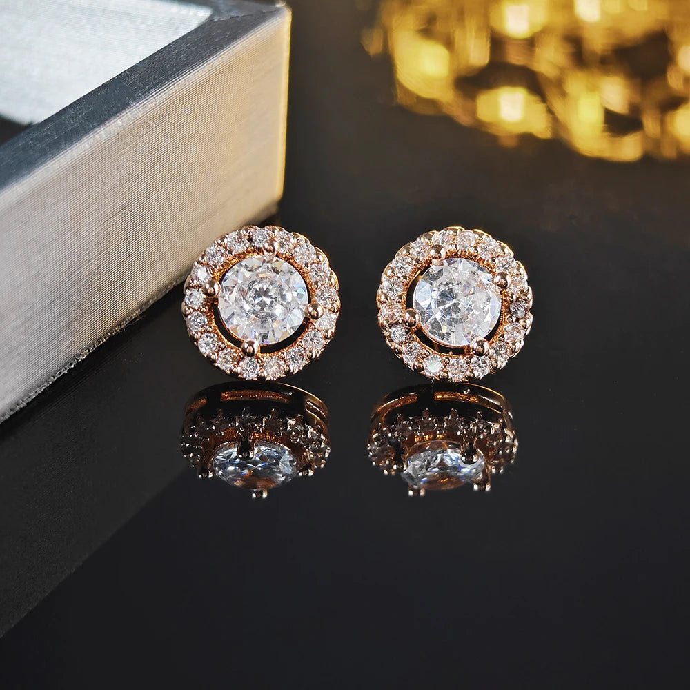 2025 Nouvelle couleur argent Coréen Zircon Cercle Stud Boucles d’oreilles pour femmes idéal pour offrir en Cadeau  E232