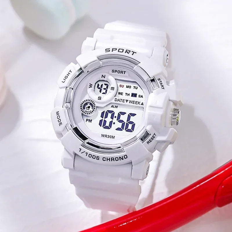 YIKAZE Mode Montres de sport Hommes Femmes Montre numérique Réveil lumineux étanche Montre-bracelet électronique pour enfants Enfants