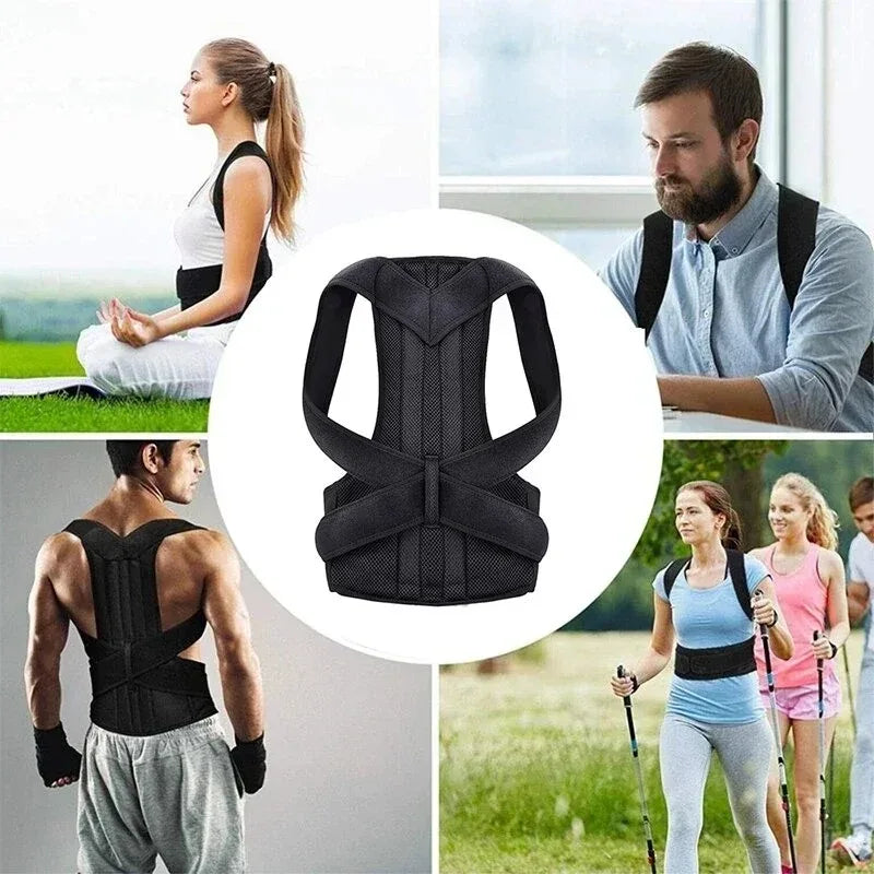 Support de clavicule d’attelle de posture du dos, entraîneur de dos réglable unisexe, commandez une taille au-dessus,correcteur de posture