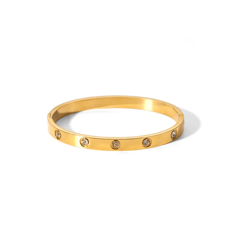 Nouveaux bracelets en zircone cubique imperméable Bracelets en acier inoxydable Bijoux sans ternissement pour les femmes Vente en gros d’usine Personnaliser
