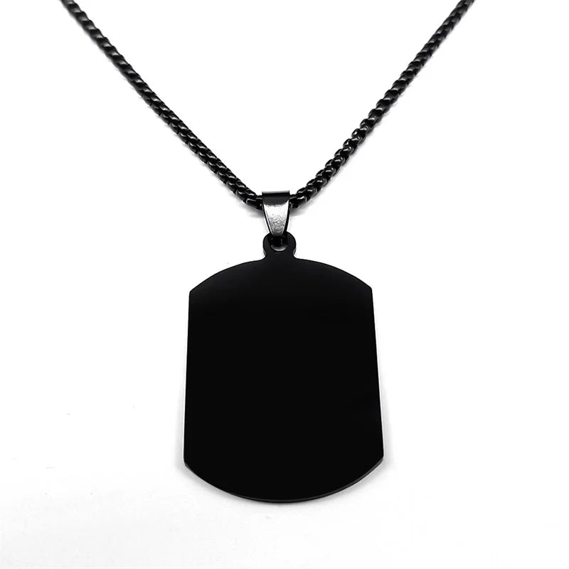 Islamique Arabe Allah Bénédiction Dieu Pendentif Colliers pour Hommes/Femmes Acier Inoxydable Couleur Noire Arabe Islam Chaîne Collier Bijoux
